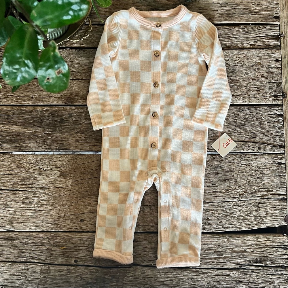 Cat & Jack Checkered One Piece - Size 12 months